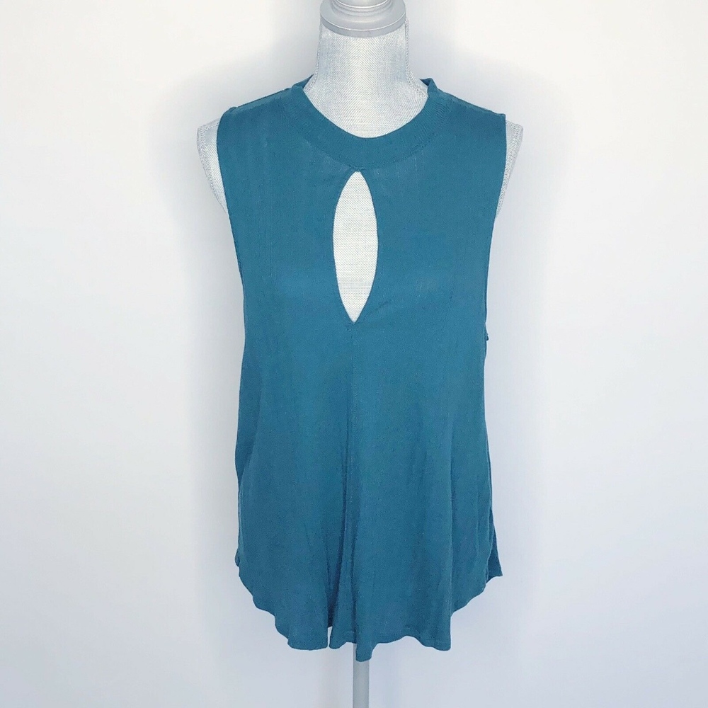 Free People Tank Top Faye Ribbed Keyhole (L25) - Picture 1 of 6